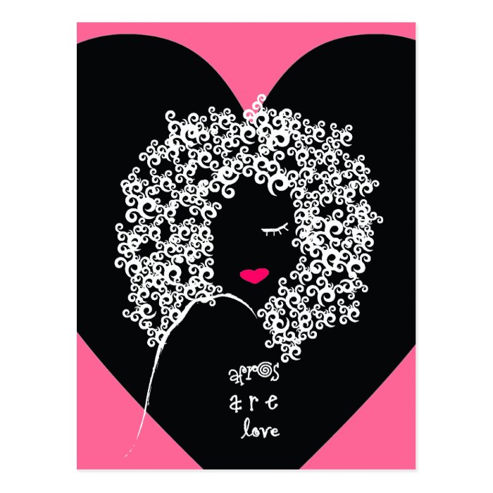 Afros Are Love postcard 