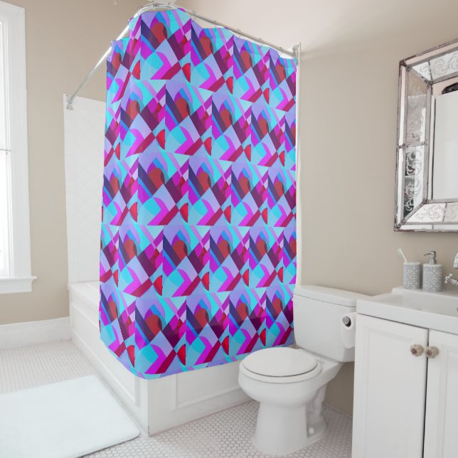 AfroUrban Geometric Pattern Shower Curtain (In Situ)
