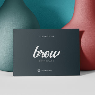 After Care Instruction Simple Grey Browbar Business Card