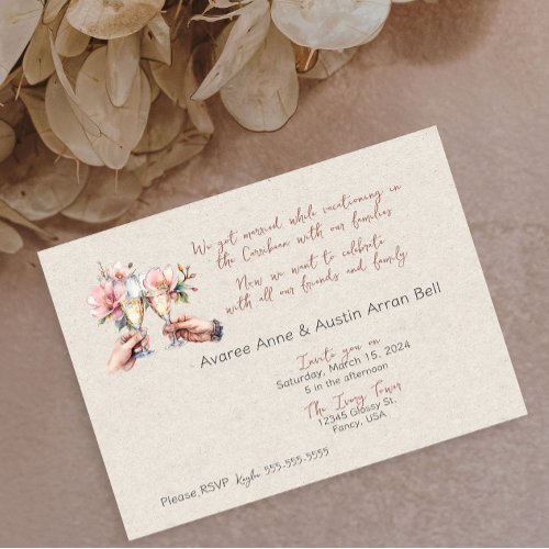 After Ceremony Wedding Invitation Postcard