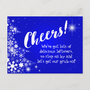 After Christmas Holiday Potluck Party Invitation Postcard