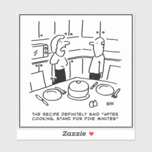 After Cooking Stand for 5 Minutes - Funny Recipe Sticker