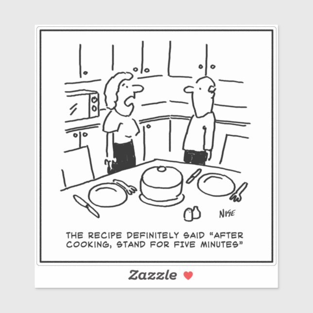 After Cooking Stand for 5 Minutes - Funny Recipe Sticker (Sheet)