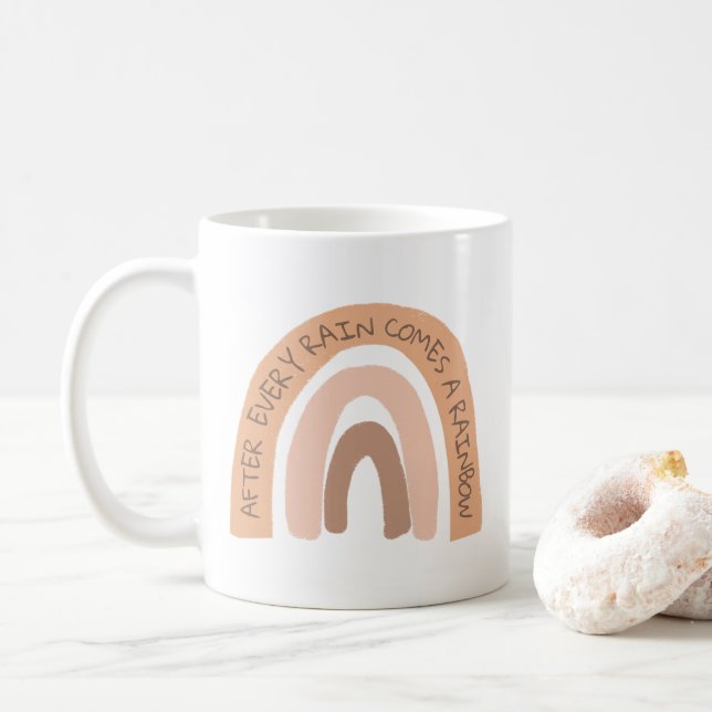 After Every Rain Comes A Rainbow Coffee Mug (With Donut)