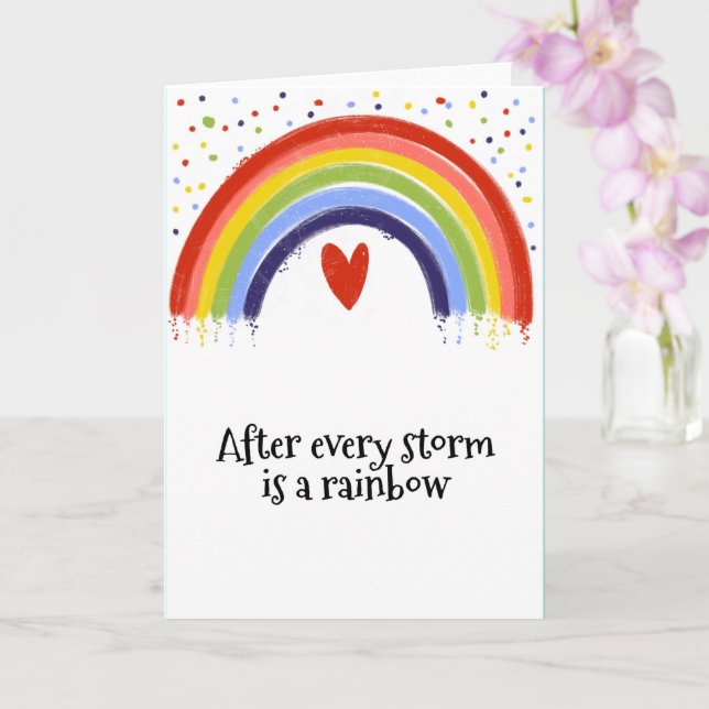 after every storm is a rainbow mental health check card (Orchid)