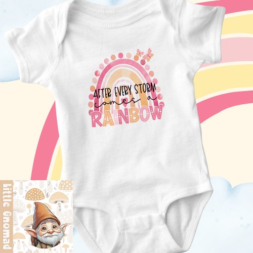 After Every Storm Pastel Boho Rainbow Positive Baby Bodysuit