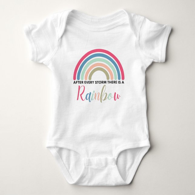 After Every Storm, There is a Rainbow Cute Rainbow Baby Bodysuit (Front)