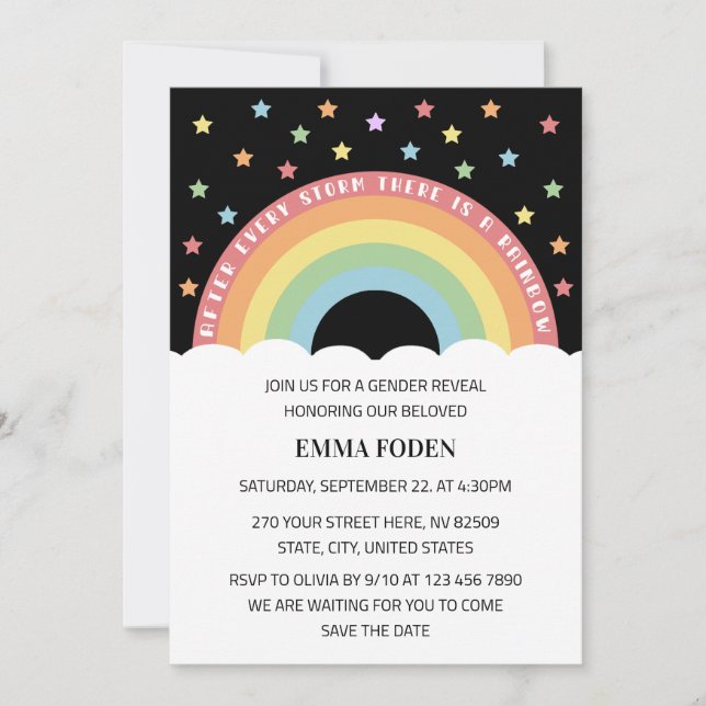 After Every Storm There is a Rainbow Invitation (Front)