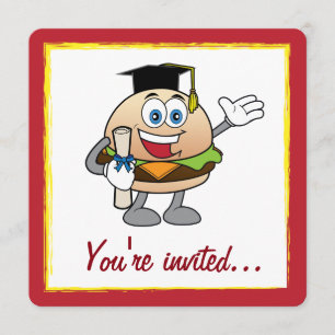 After Graduation Cook-Out with Cheeseburger Invitation