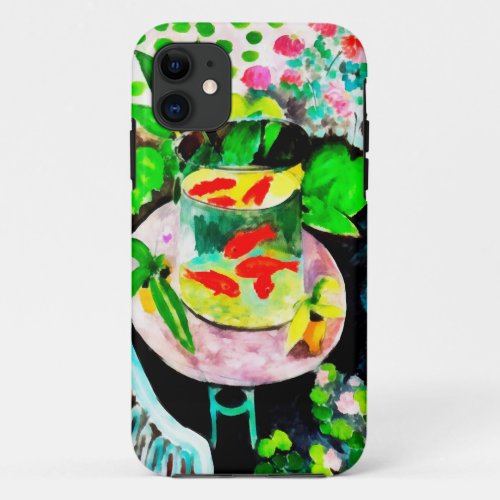 after Henri Matisse The Goldfish digital drawing iPhone 11 Case