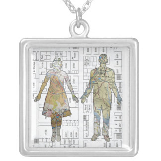 After Maps Silver Plated Necklace