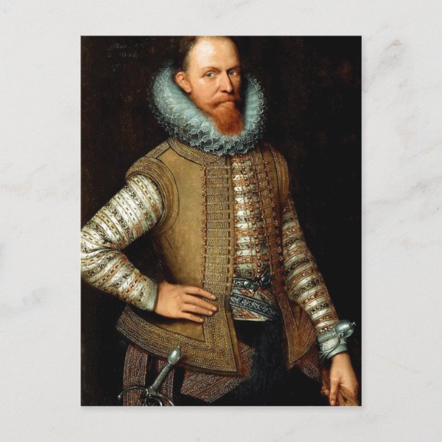 (after) Michiel Jansz van Mierevelt: Maurice of Na Postcard (Front)