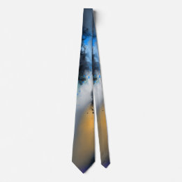 After Midnight - Blue Orange Abstract Neck Tie