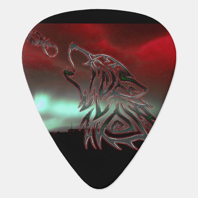 After Midnight Red Guitar Pick (Front)