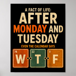 After Monday And Tuesday Even The Calendar Says Poster