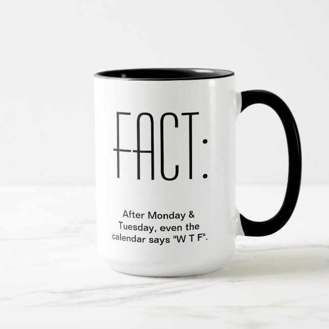 After Monday & Tuesday, even the Calendar says WTF Mug (Right)