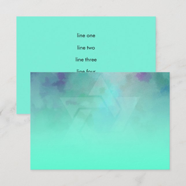 After Party Aqua and Blue Star of David Invitation (Front/Back)