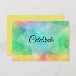 After Party Color Block Watercolor Design Yellow Invitation