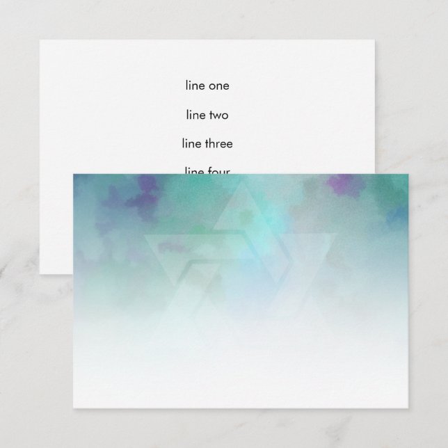 After Party Cool Colors Aqua Blue Purple White Invitation (Front/Back)