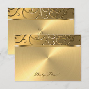 After Party Elegant All Gold Filigree Invitation