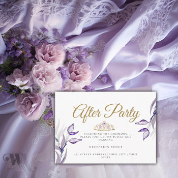 After Party Elegant Purple Foliage  Enclosure Card by JustCards at Zazzle