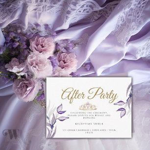 After Party Elegant Purple Foliage Enclosure Card