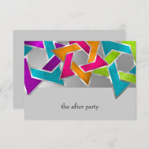 After Party Multicolored Star of David Any Color Invitation
