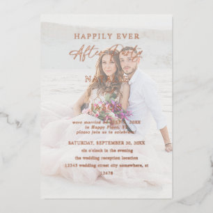 After Party Photo Wedding Reception - Full Foil Invitation