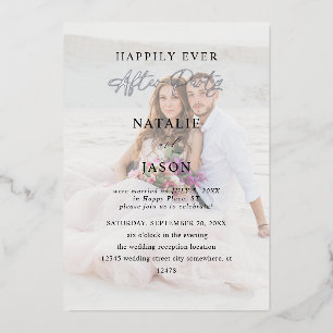 After Party Photo Wedding Reception v2 Foil Invitation