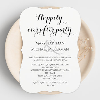 After Party Post Wedding Typography  Invitation by henishouseofpaper at Zazzle