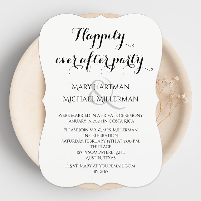 After Party Post Wedding Typography  Invitation (Creator Uploaded)