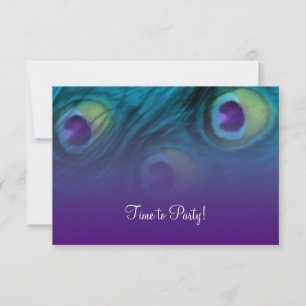 After Party Purple Teal Peacock Invitation