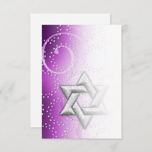 After Party Raspberry Shimmer Star of David Invitation