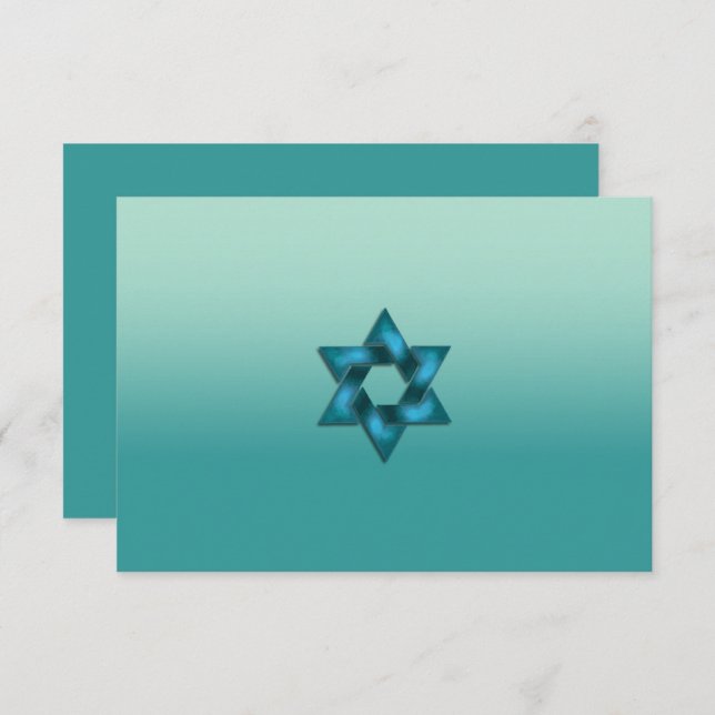 After Party Teal Ombre with Star Invitation (Front/Back)