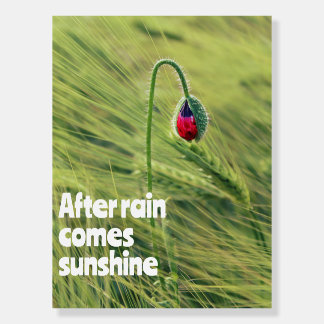 After rain comes sunshine wisdom saying poster