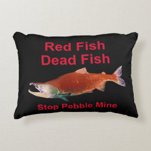 After Salmon - Stop Pebble Mine Decorative Pillow