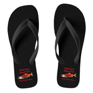 After Salmon - Stop Pebble Mine Flip Flops