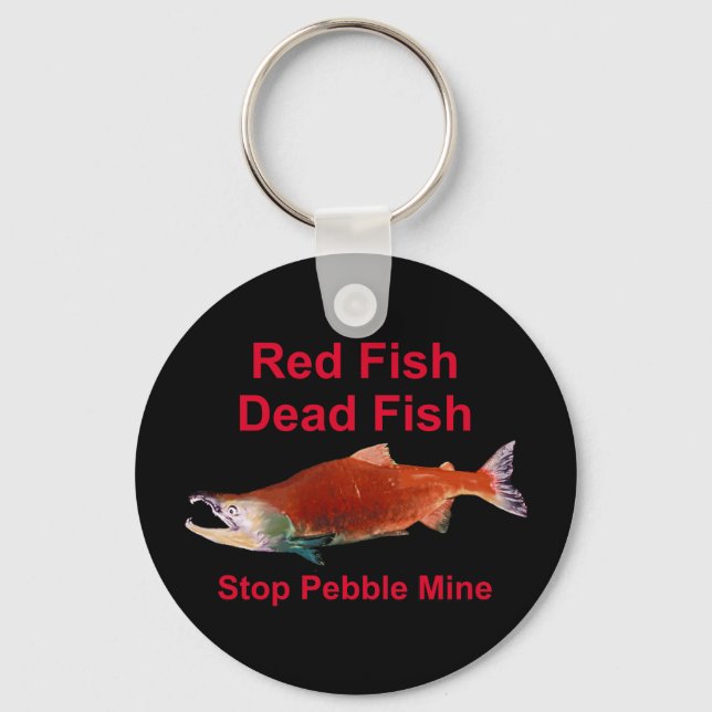 After Salmon - Stop Pebble Mine Keychain (Front)