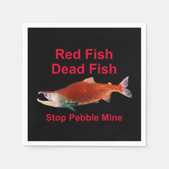 After Salmon - Stop Pebble Mine Napkins (Front)