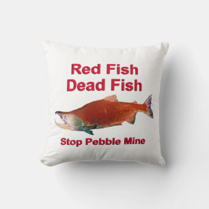 After Salmon - Stop Pebble Mine Throw Pillow