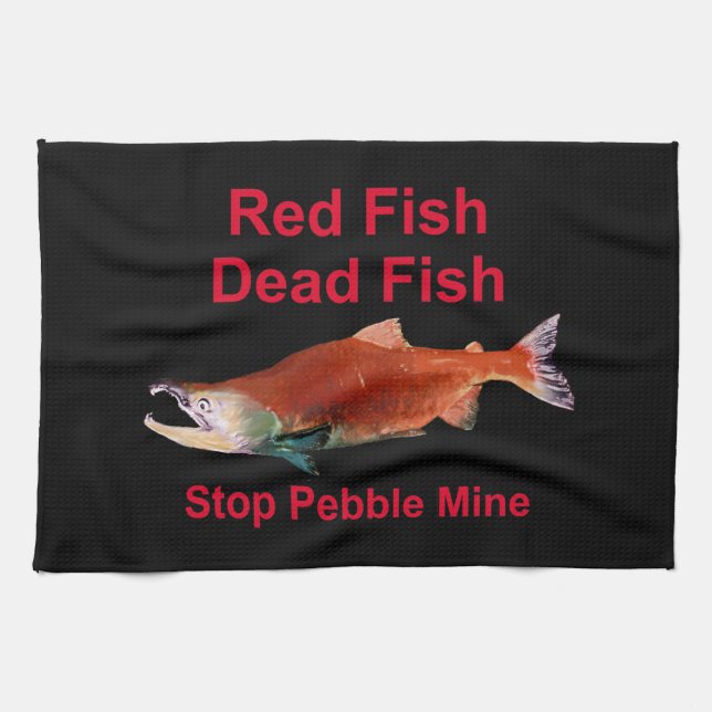 After Salmon - Stop Pebble Mine Towel (Horizontal)