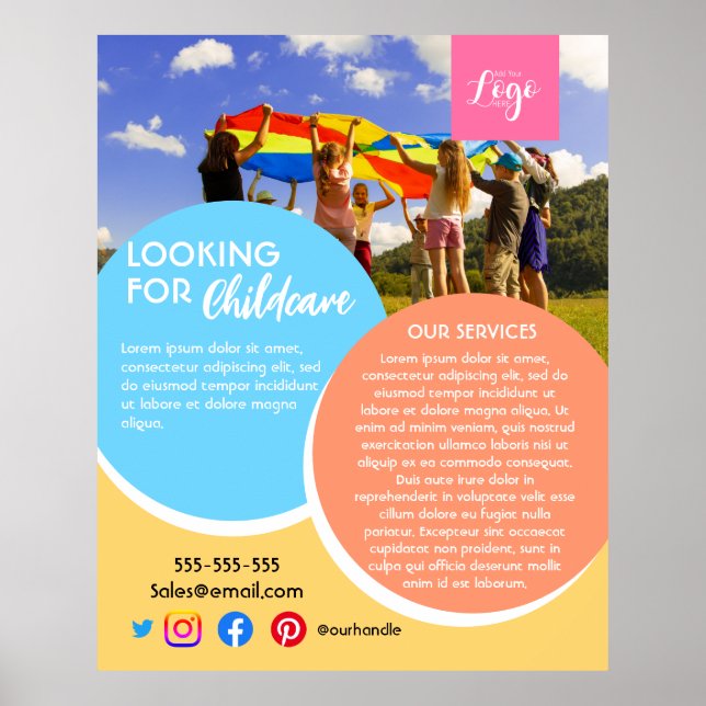 after school childcare babysitter daycare kinder f poster (Front)