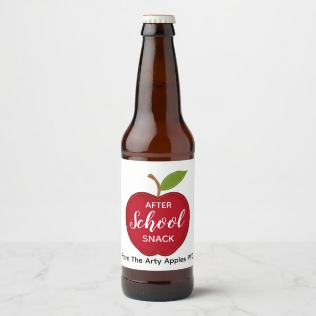 After School Snack Beer Bottle Label, Funny Teache Label (Front)