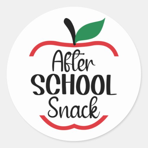 After School Snack Teacher Life Apple Classic Round Sticker