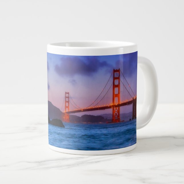 After sunset out at Baker Beach Giant Coffee Mug (Front Right)