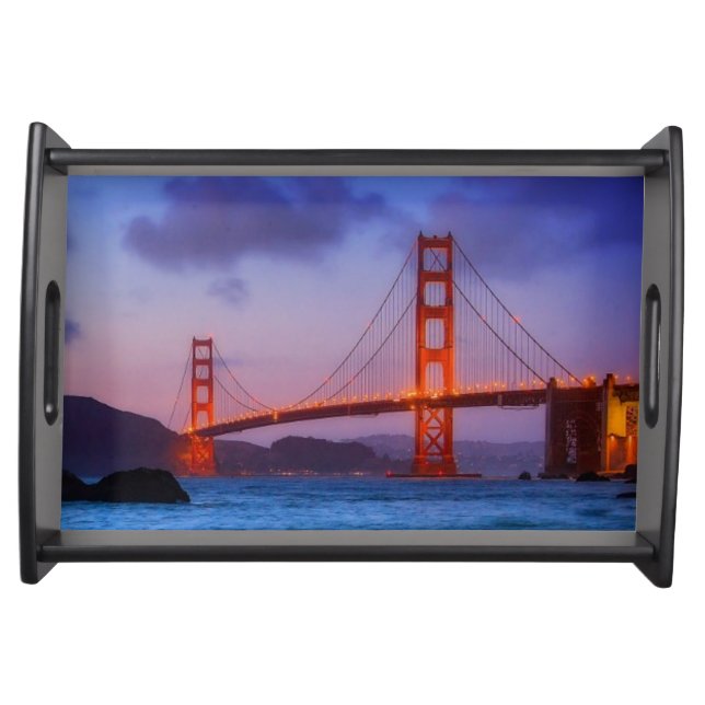 After sunset out at Baker Beach Serving Tray (Front)