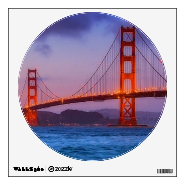 After sunset out at Baker Beach Wall Decal (Front)