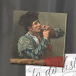 After the Bullfight | Mary Cassatt Magnet<br><div class="desc">After the Bullfight (1873) by Mary Cassatt portrays a striking portrait of a bullfighter resting after his fight, casually smoking a cigarette. The painting captures the essence of the bullfighter’s charisma and the quiet, reflective moment following the intensity of the arena. Cassatt’s detailed brushwork and use of light emphasize the...</div>