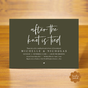 After the knot is tied, Modern Post Wedding Brunch Invitation
