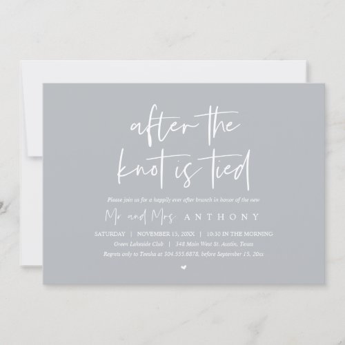 After the knot tied Happily Ever After Brunch Invitation